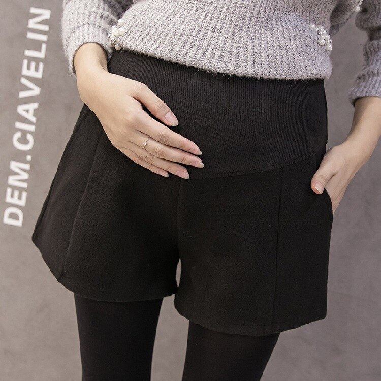 Gravide kvinder efterår og vinter shorts gravide kvinder vilde uld shorts barsel amning bukser støvler shorts bukser: B / Xxl