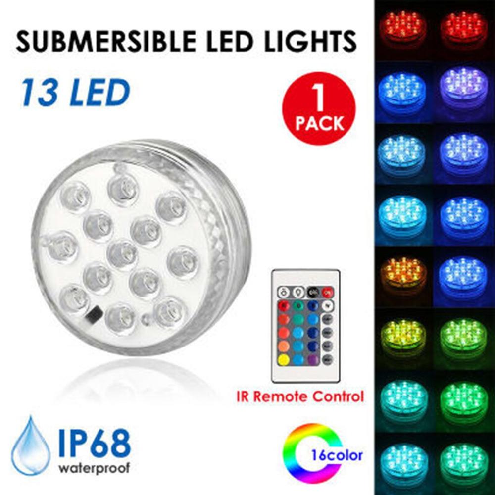 LED Remote Control RGB Diving Lights Battery-Powered Underwater Night Lights Outdoor Party Garden Swimming Pool Decoration Light