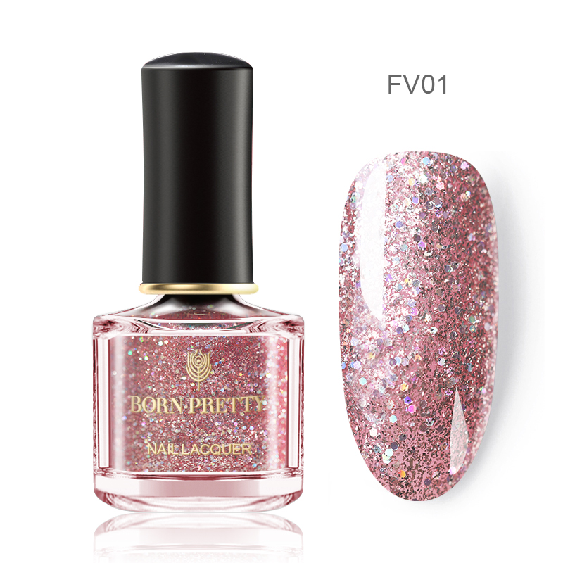 Born pretty neglelak forår sommer tema rosa guld sort hvid krom glitrende nail art lak 6ml til gør-det-selv manicuring