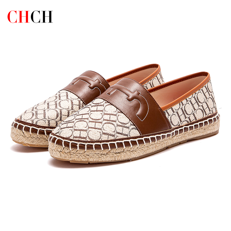 CHCH Flache Damenschuhe, neue handgefertigte Hanfboden, rutschfeste Damen-Strandschuhe
