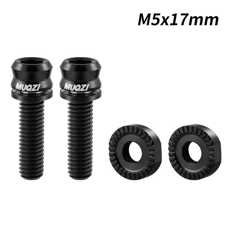 MUQZI M5 x 17 mm Schaltwerk-Titanschrauben, Rennrad-Frontschalthebelklemme, ultraleichte Schraube mit Unterlegscheibe, Fahrradschraube: Gold