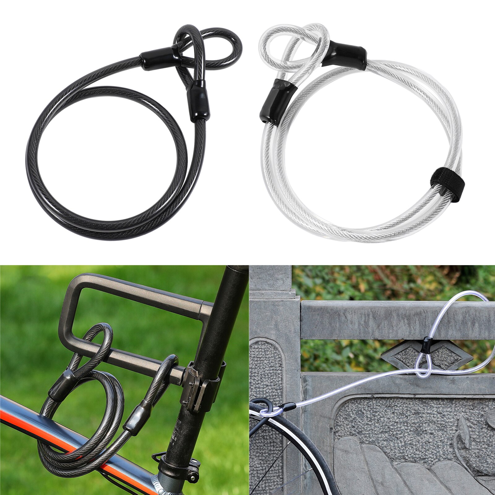 Bike Steel Cable 12mm Security Vinyl Coated Steel Cable with Loop End