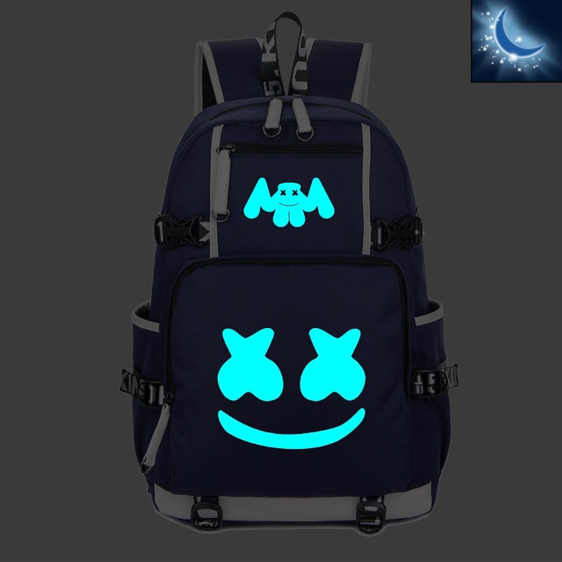 DJ Marshmellow Backpack multifunction backpack for teenagers Men women's Student School Bags travel Luminous Bag Laptop Bag: Luminous4