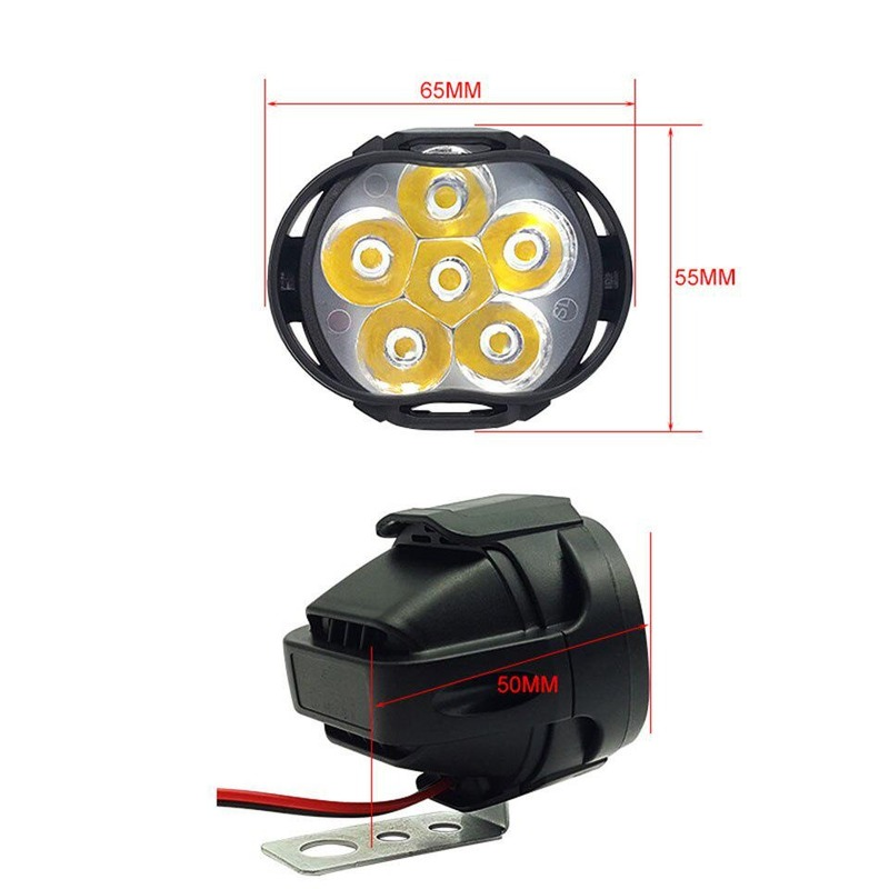 2 Stuks 6 Led Extra Koplamp Voor Motorfiets Spotlights Lamp Voertuig 6LED Extra Koplamp Helderheid Elektrische Auto Lichten