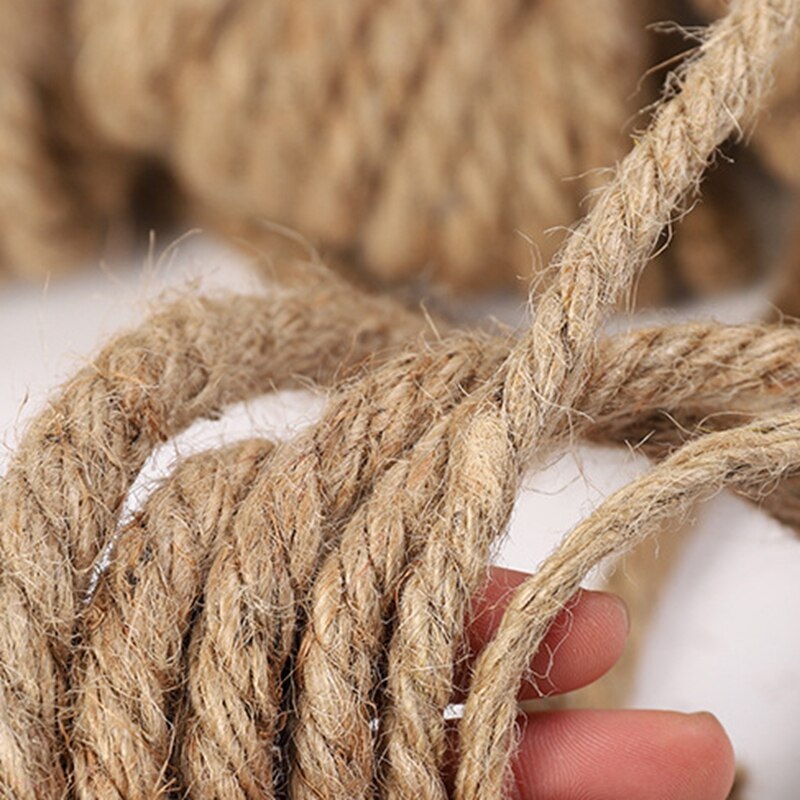 Quanfang  (3,4,6,8,10,11) mm hamp reb naturlig linned jute til gør-det-selv wrap reb juleaktiviteter festartikler håndværksindretning
