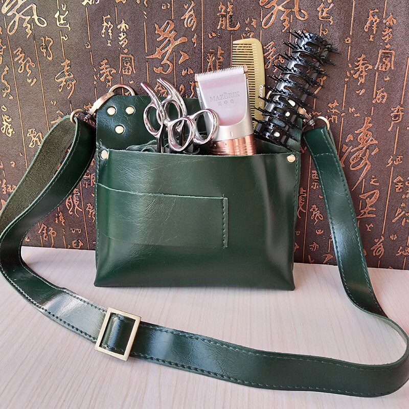 Hair Scissors Bags Barber Hair Styling Tools Waist Pack Hair Scissors Comb Bag Hairdressing Tool Hairpin Holders: Army Green