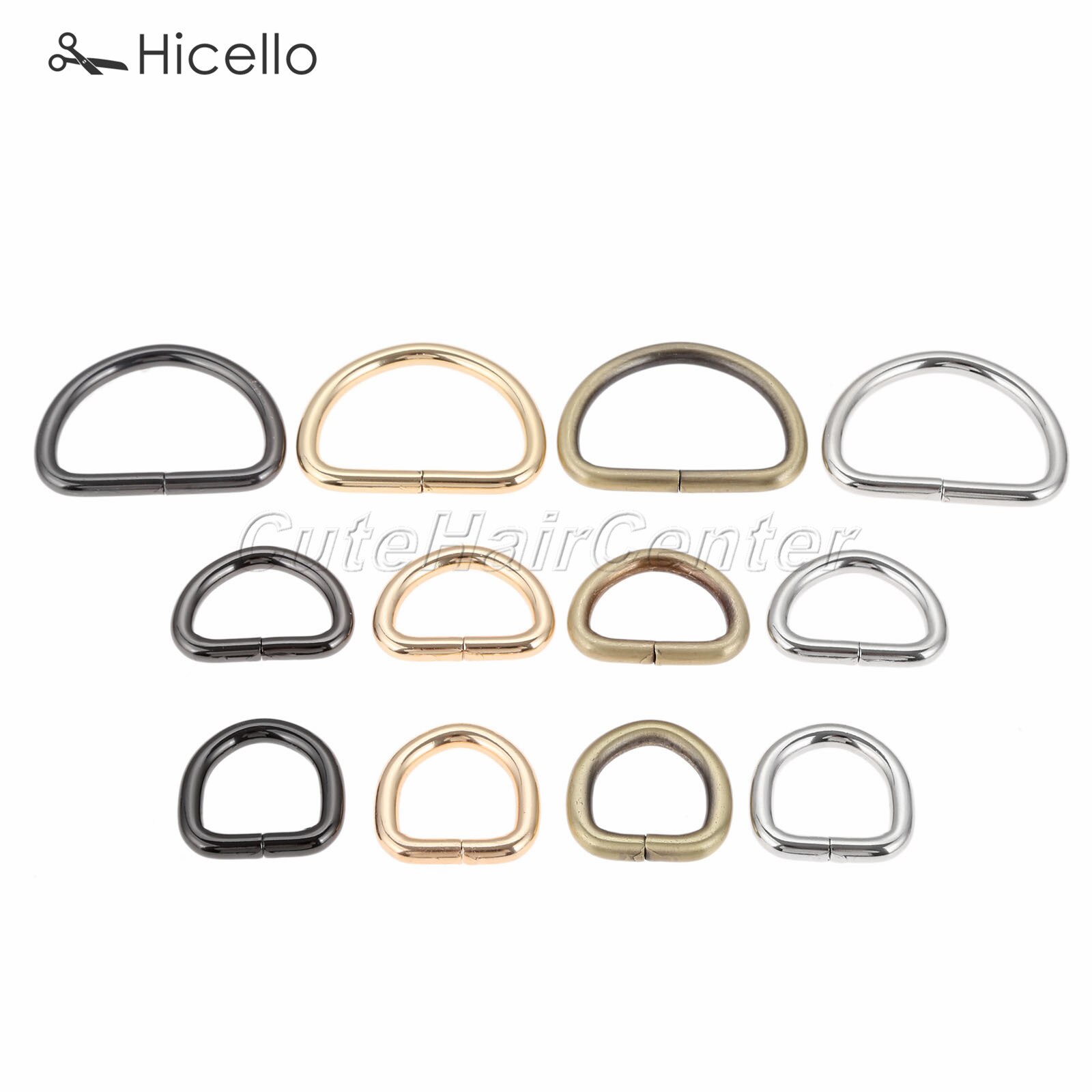 10pcs D Ring Metal Buckle Dee Clasp 20mm 25mm 38mm Gold Silver Black Bronze DIY Belt Strap Chain Luggage Leather Bag Hicello