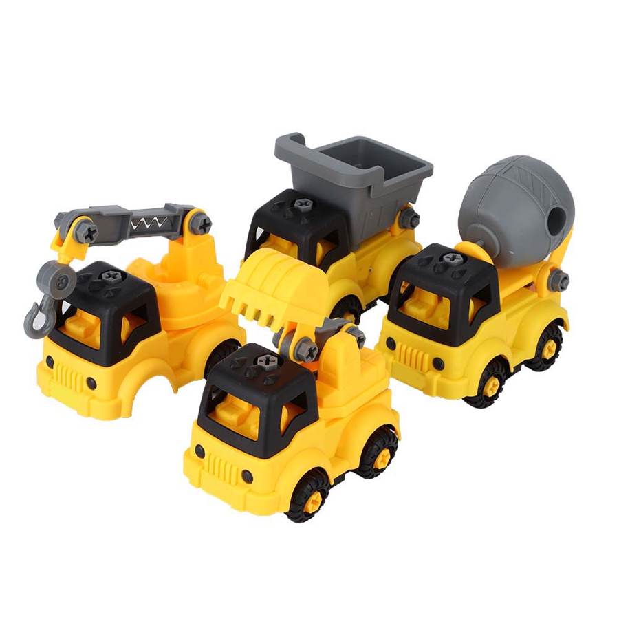 Engineering Vehicle Toy 4pcs Engineering Vehicle Model Toy DIY Children Educational Assemble Car Vehicle Toys