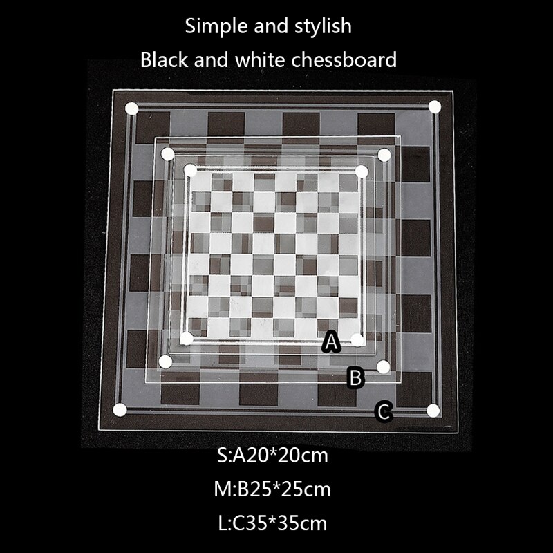 Exquisite Glass Chess Game Set, Solid Glass Chess Pieces and Crystal Mirror Chess Board for Young Adults