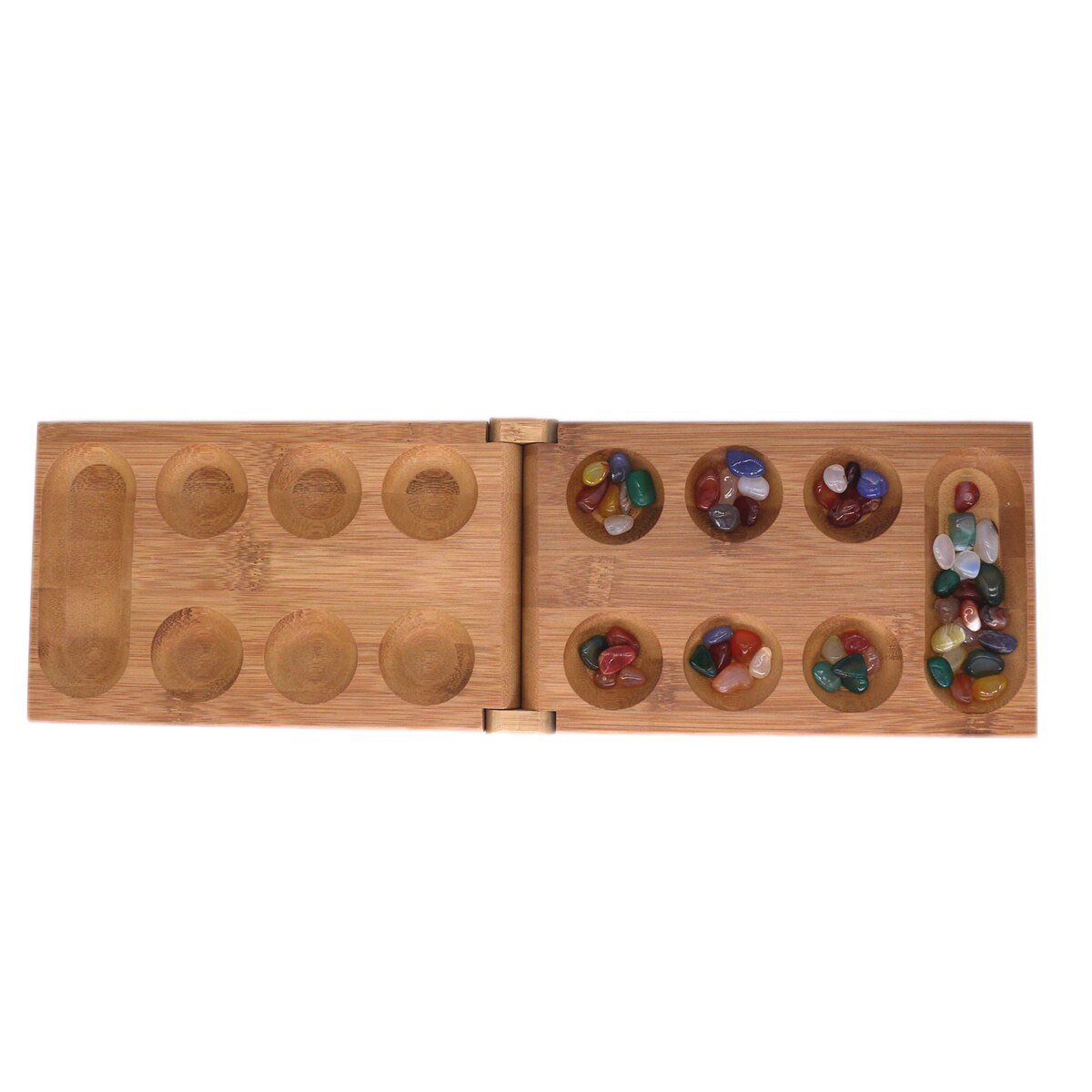 Kids Toys Mancala Board Strategy Game Children's Educational Toys Board Game Folding Bamboo Board Children