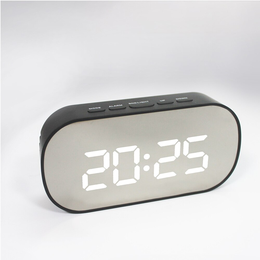 LED Mirror Alarm Clock Digital Snooze Acrylic Table Clock Digital Light Electronic Time Temperature Display Home Decor Clock: Style 5