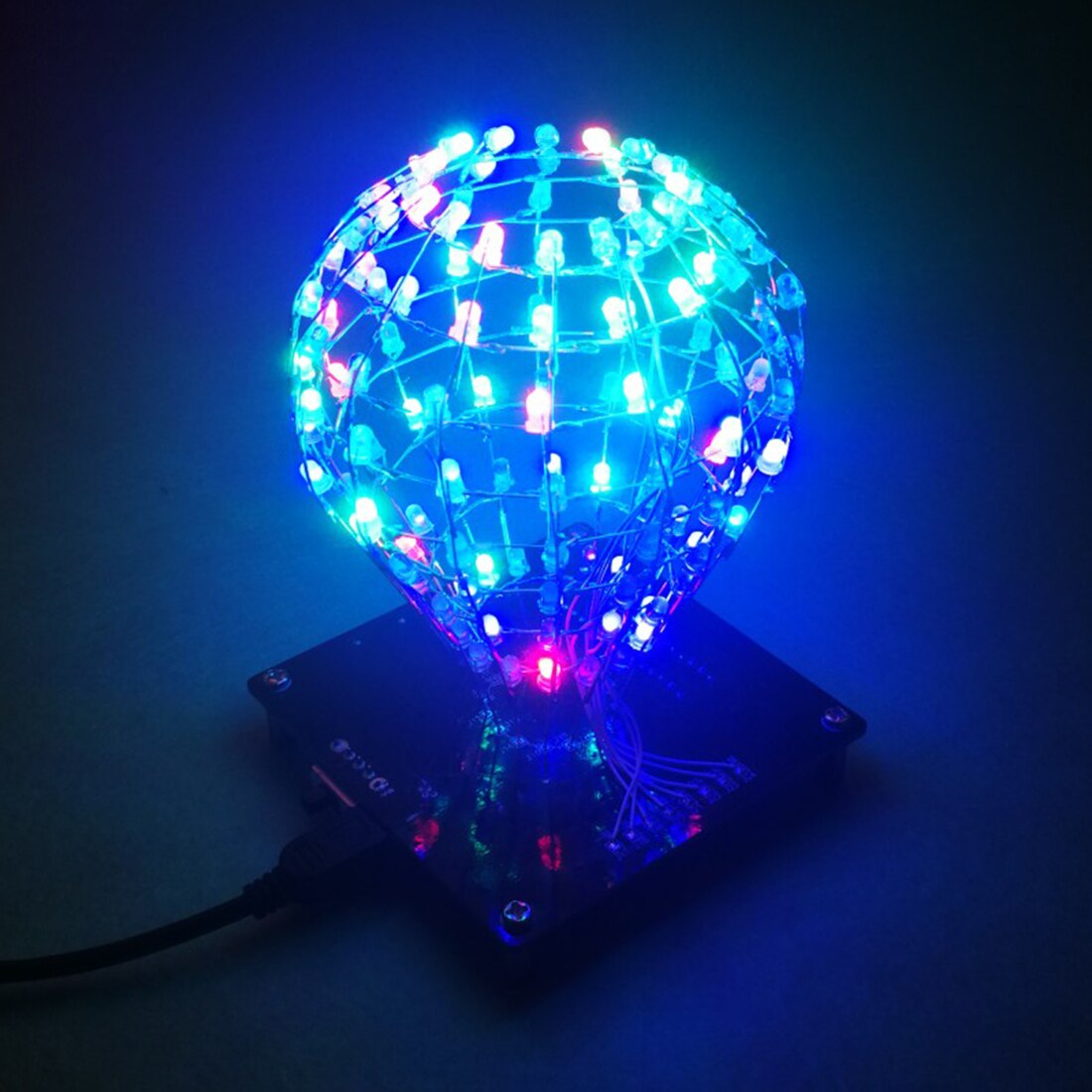 Diy Led Display Lamp Infrarood Afstandsbediening Diy Lassen Licht Kits Diy Lamp Brain-Training Speelgoed-Licht Kubus bal (Kleurrijke Onderdelen): Blue Parts