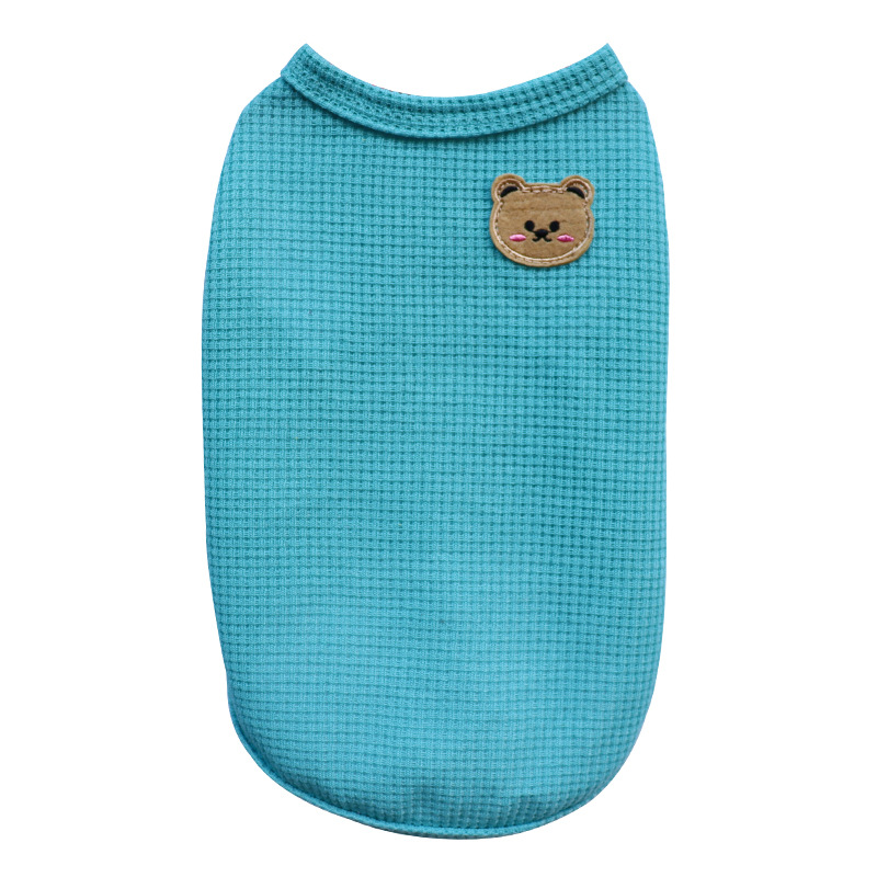Urso colete roupas para cães de estimação gato sólido camiseta roupas cães fino pequeno moda chihuahua algodão verão kedi katten gato traje pug: XL / Preto