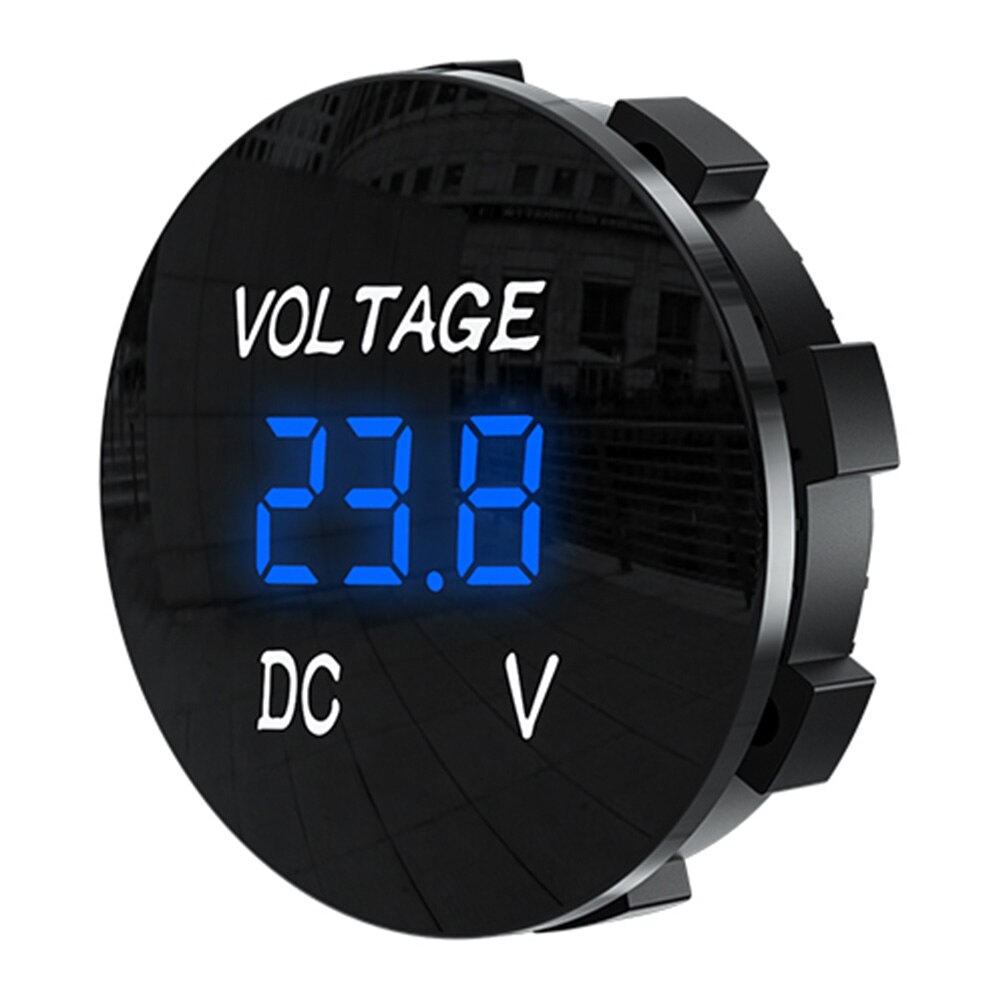 Neue D3 Digital Panel Voltmeter Led-anzeige Wateproof Spannung Meter Universal für Auto Auto Motorrad Yacht Boot ATV Lkw: Blau