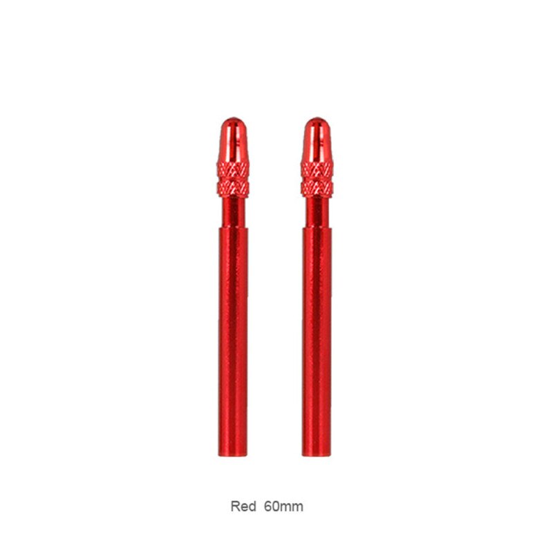 1 Paar 50Mm 60Mm Fiets Presta Ventiel Extender W/ Cap Cnc Aluminium Geanodiseerd F/V extension Voor Vaste Racefiets Velgen: 1Pair Red 60MM