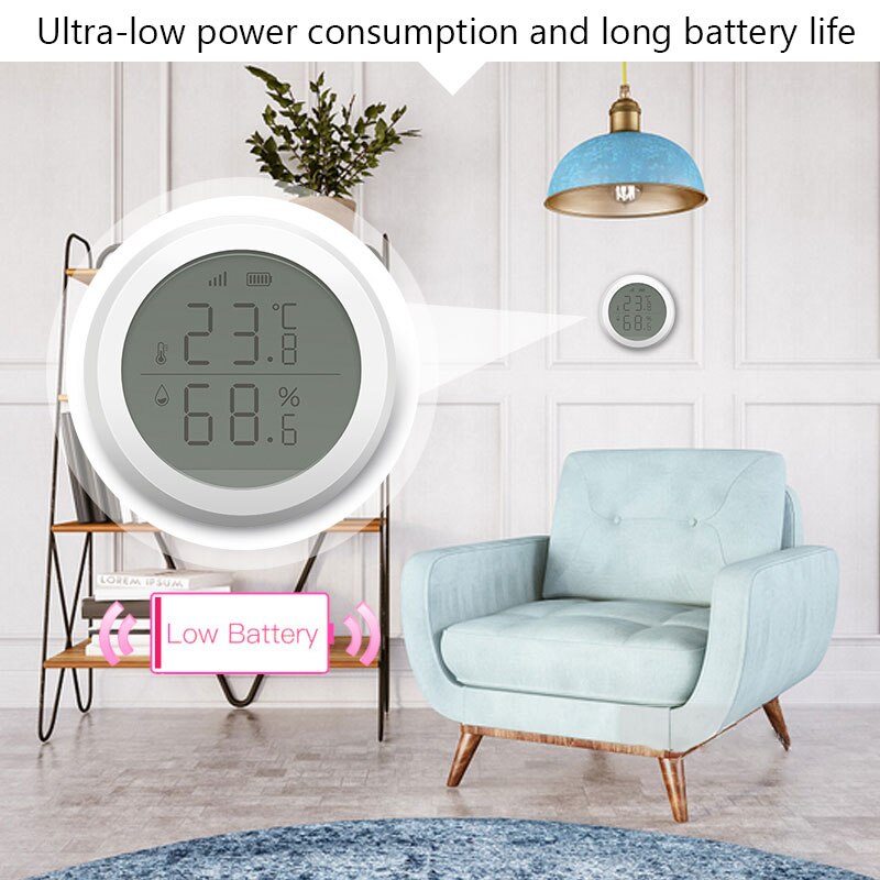 Tuya ZigBee Temperature Humidity Sensor Smart Home Hygrometer Thermometer LED Screen Display Works With Alexa Google Assistant