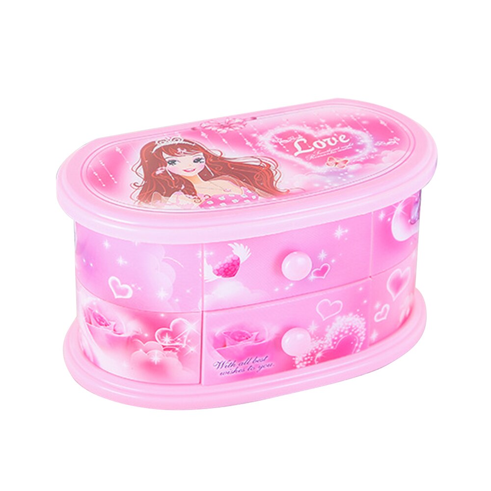 Jewelry Storage Box clockwork Music Box Valentine's Day Year's with Dancer: Red