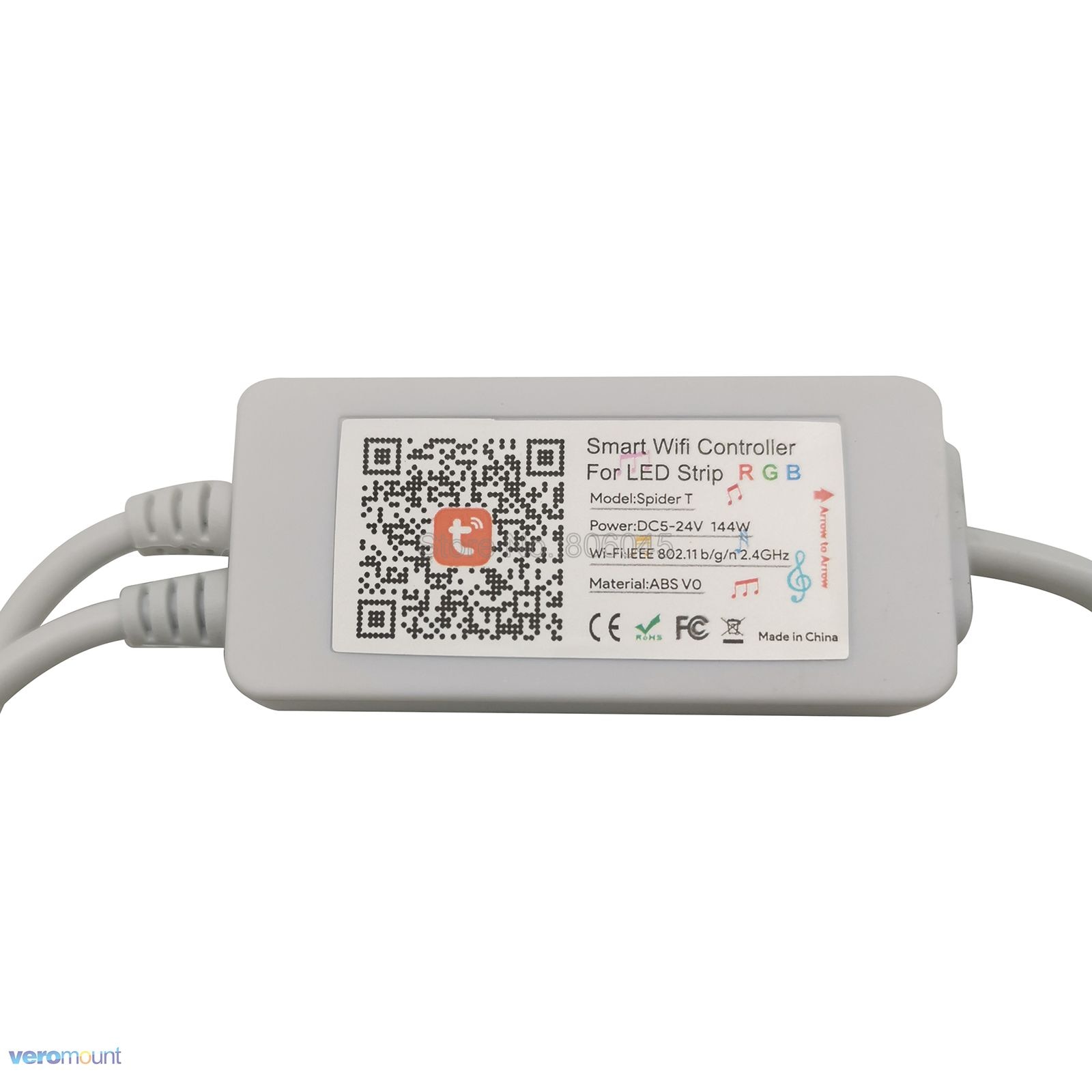 Tuya smart life rgb led strip wifi controller smartphone app kontroll spider t ir fjärrkontroll alexa google röststyrning 5-24v