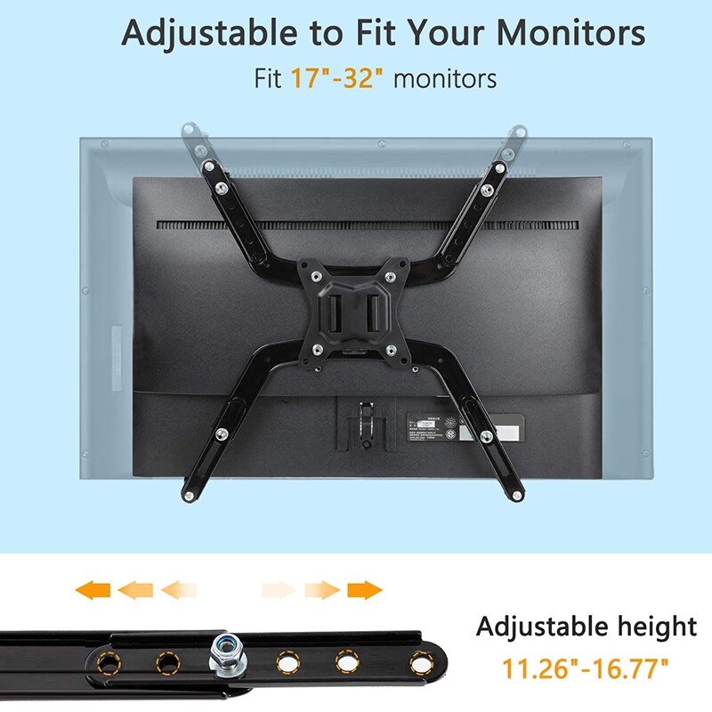 Universal VESA Mount Adapter Kit, Non-VESA Adapter for 17 to 29 Inch Monitor Screens to 75X75 and 100X100 VESA Mount