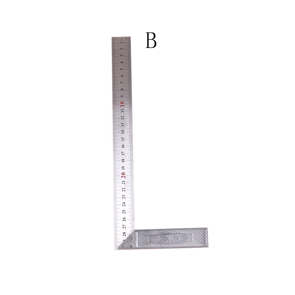 Metal Steel Engineers Try Set Wood Measuring Tool Right Angle Ruler 90 Degrees Measurement Instruments 25cm/30cm/50cm/60cm: B
