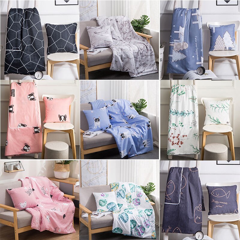 Kussen Quilt Tweeërlei Gebruik Multifunctionele Dubbele Rits Opvouwbaar Soft Voor Auto Kantoor Sofa OCT998