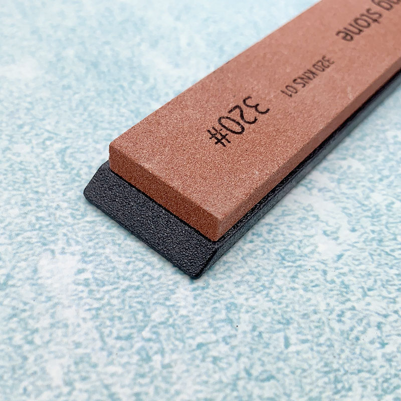 Small sharpening stone with base for kitchen knife Fixed angle sharpener outdoor whetstone Apex edge White corundum