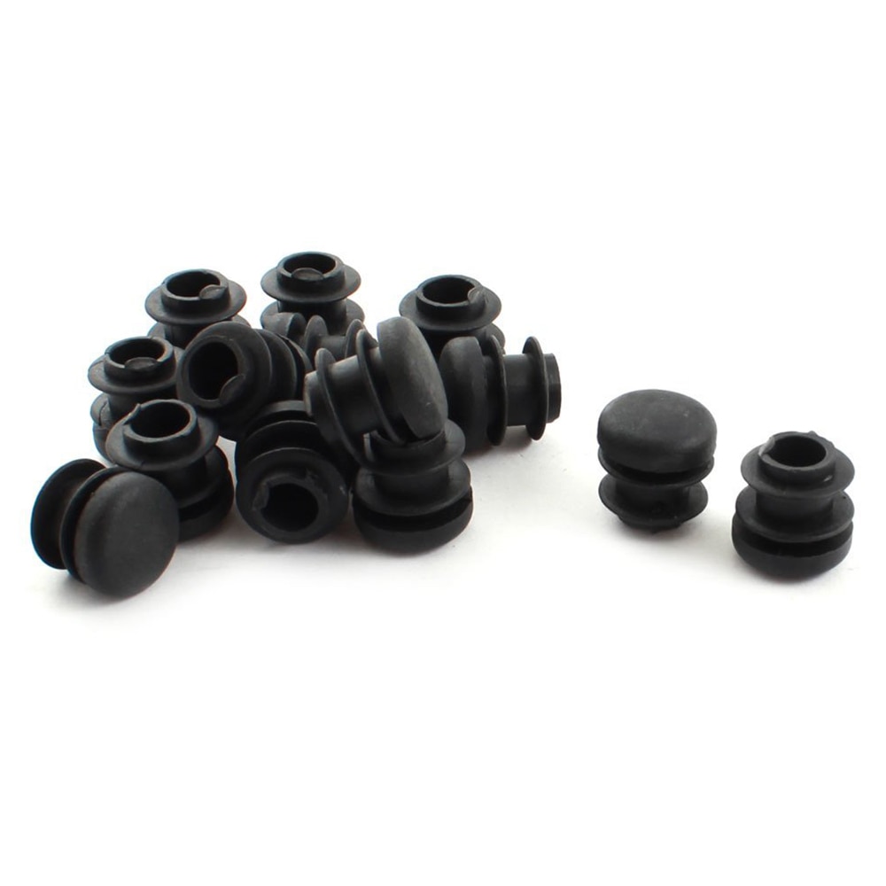 Bouchon en plastique noir, 15 pièces, bouchon rond, Tube d'insertion, bouchon de Tube, 16mm, Boutique de