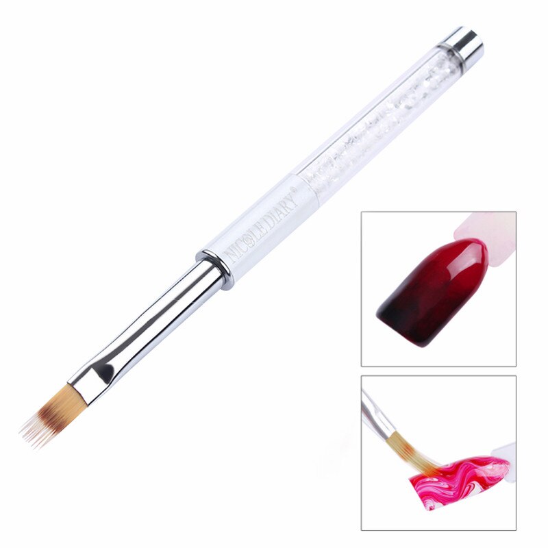 Nicole diary 1 pc gradiënt schilderpen tekenkwast witte strass handvat nagelkunstgereedschap: Patroon 11
