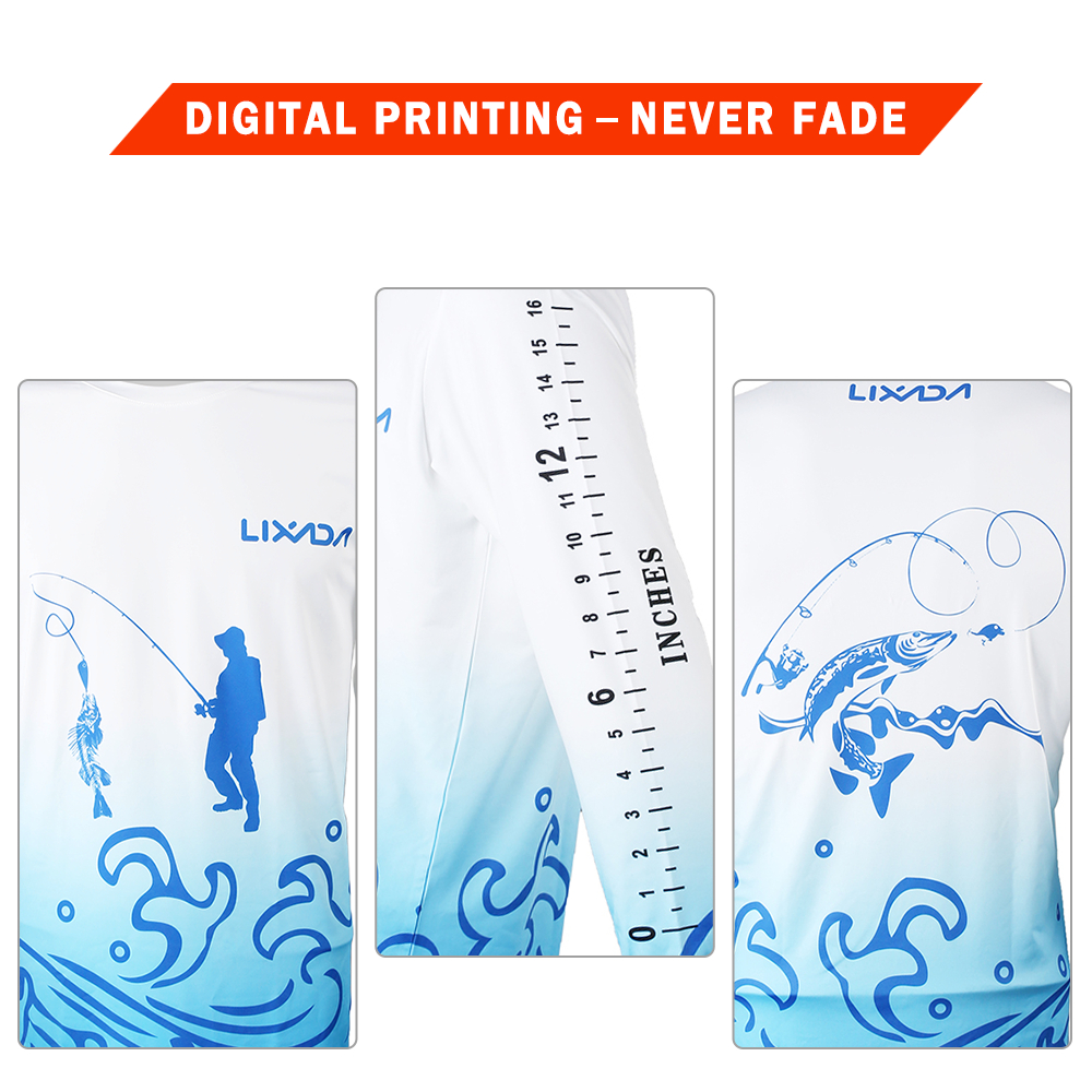 Lixada Breathable Long Sleeve Fishing Shirt Anti Mosquito Quick Drying Summer Fishing Clothing for Men Sunscreen Fishing Shirts