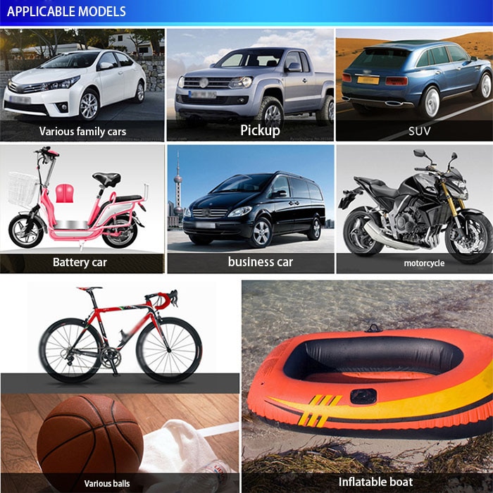 Portable Car Air Compressor 260PSI DC 12V Portable Electric Mini Tire Inflator Air Compressor Car Auto Pump 120~150W