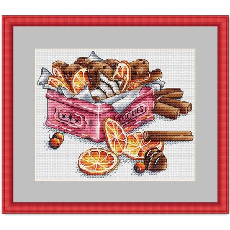 Lemon and cookies cross stitch package 18ct 14ct 11ct white fabric cotton silk thread embroidery DIY handmade needlework