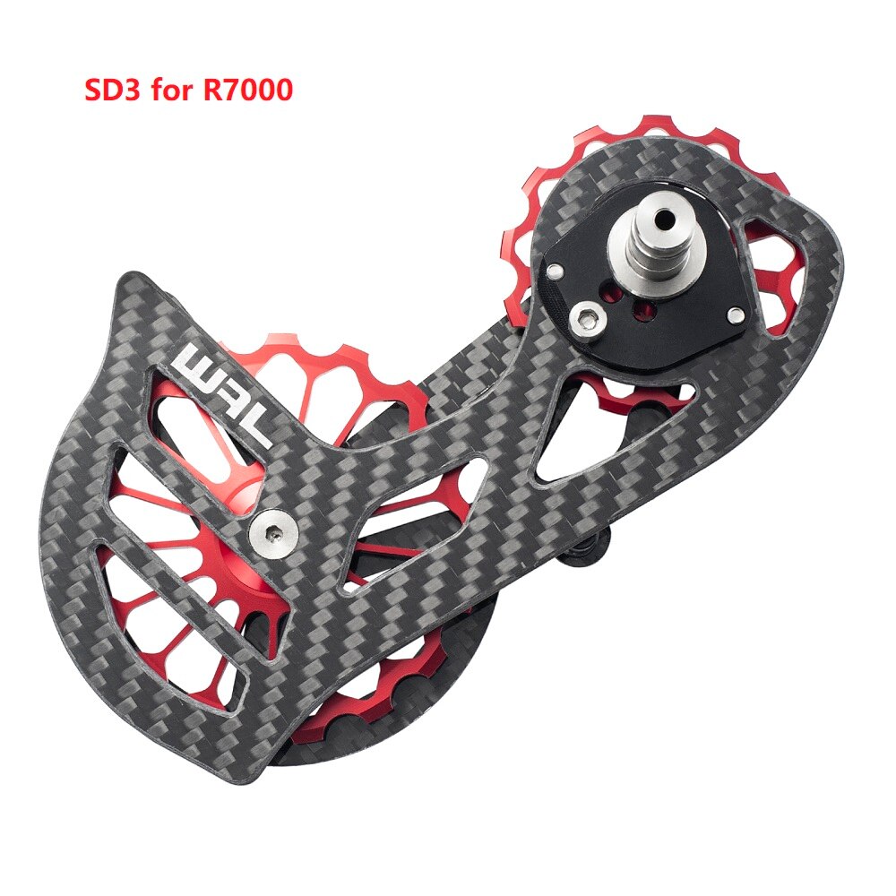 Desviador trasero de cerámica de fibra de carbono para bicicleta, rueda de guía de polea 17T para 6800 R7000 R8000 R9100 R9000, accesorios de bicicleta: SD3 red