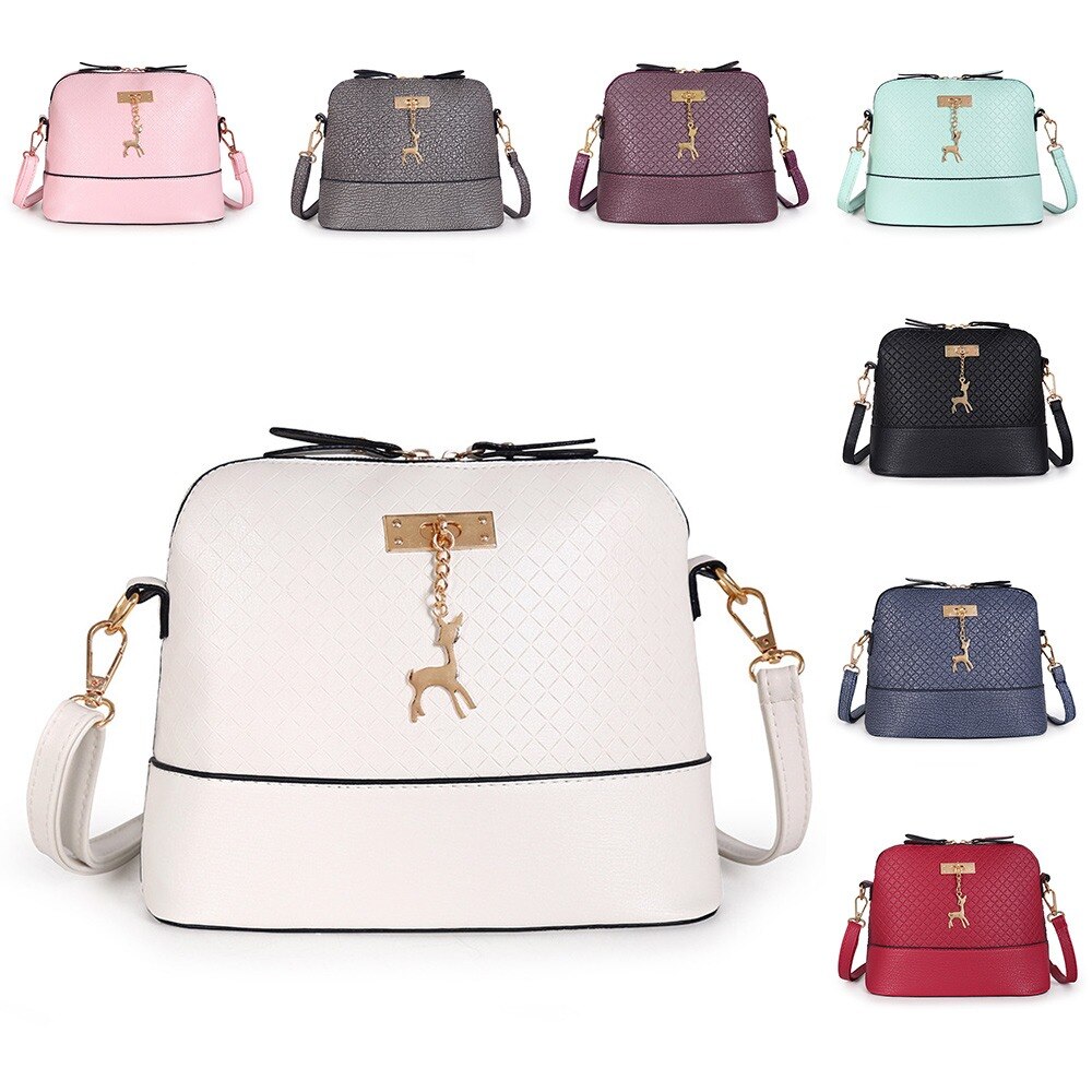 Pu Leer Vrouwen Schoudertassen Vrouwelijke Purse Herten Hanger Handtassen Meisje Mini Crossbody Tassen Vintage Kleine Mini Flap Bolsos