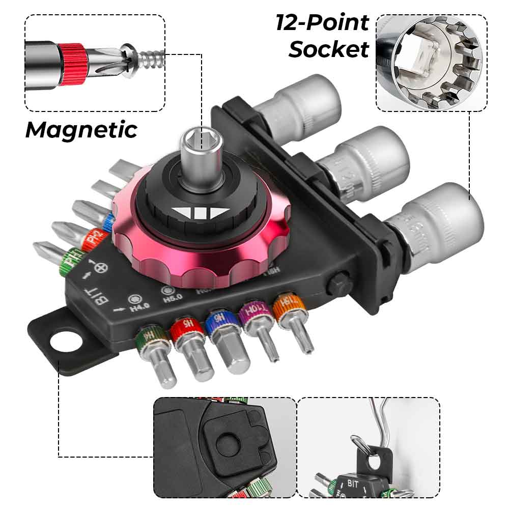 15pcs Magnetic Thumb Ratchet Bit Holder Driver Socket Screwdriver Bit Set Phillips Slotted Torx Hex Screwdriver Bit Tool