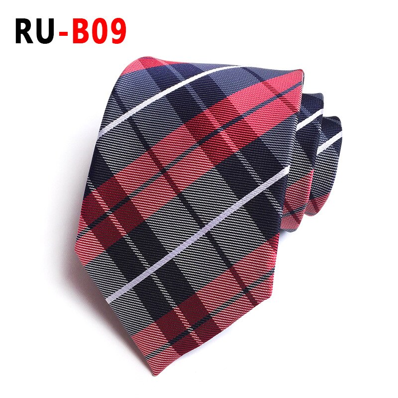 Silk Jacquard 8 cm Plaid Tie Suit Business Tie: RU-B09