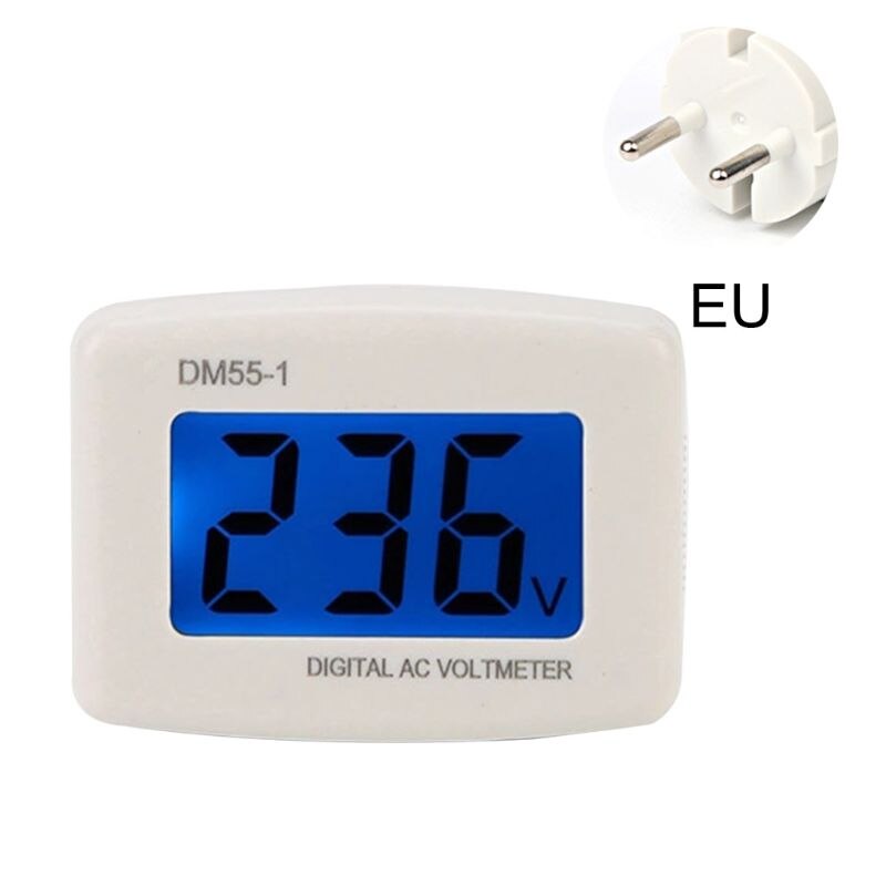 Dm55-1 digitale lcd-spanningstestmonitoren  ac 80-300v plug-in voltmeter voltmeter: Eu