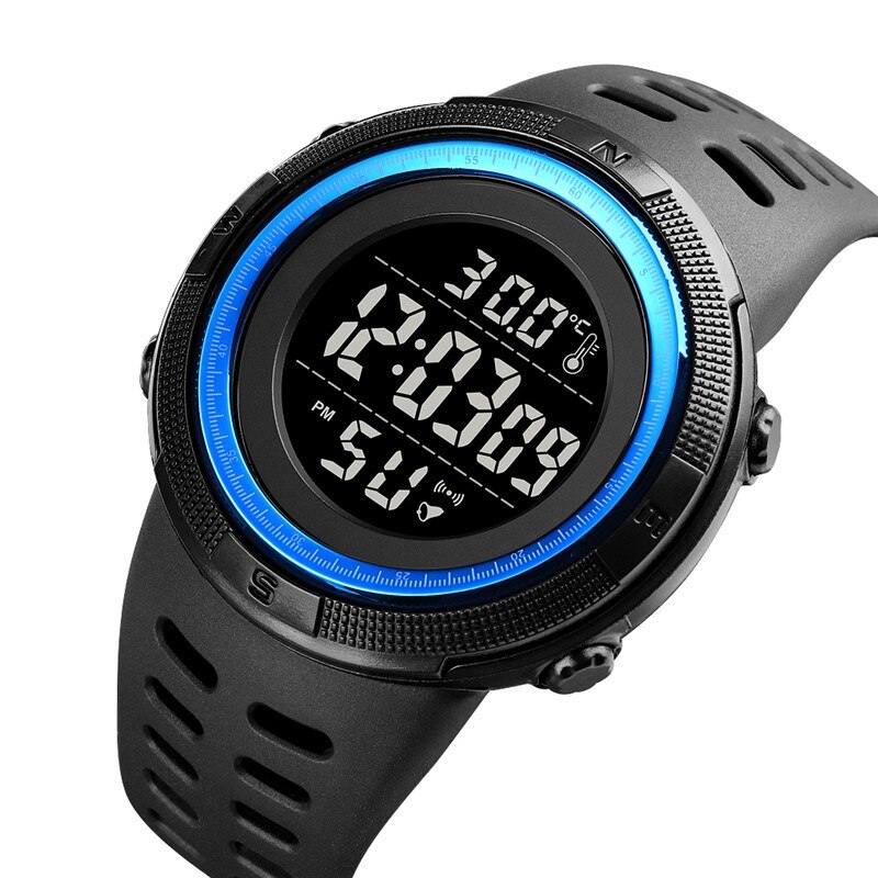 Skmei led digitale menn sport klokker kroppstemperatur måle vanntett langt batteri vekkerklokke lysende led sunn mannlig sport: Stil 4
