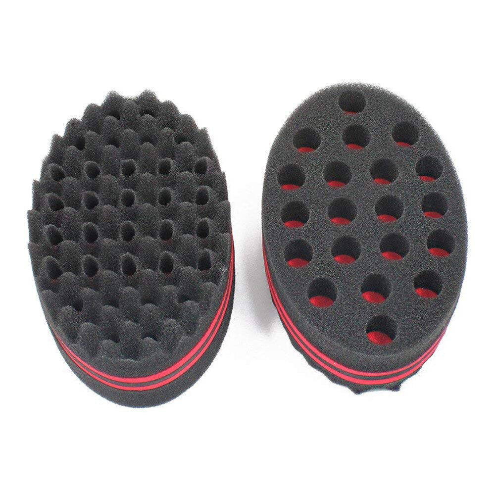 Doppelseitige Schwamm Haar Pinsel Oval Haar Styling Werkzeug Für afro spule welle furcht flechten Magie Drehungen stil sowohl Seiten schwamm Haar