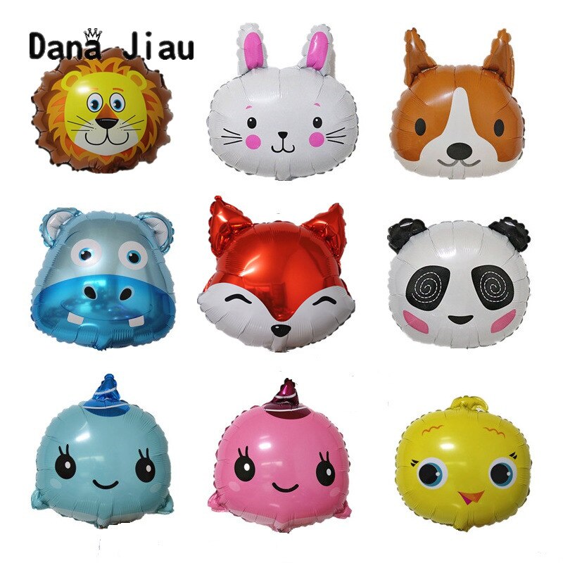 Mini ballons tête d'animal 18 pouces/mini | Ballon gonflable en aluminium pour décoration de fête d'anniversaire, ballon de mariage pour
