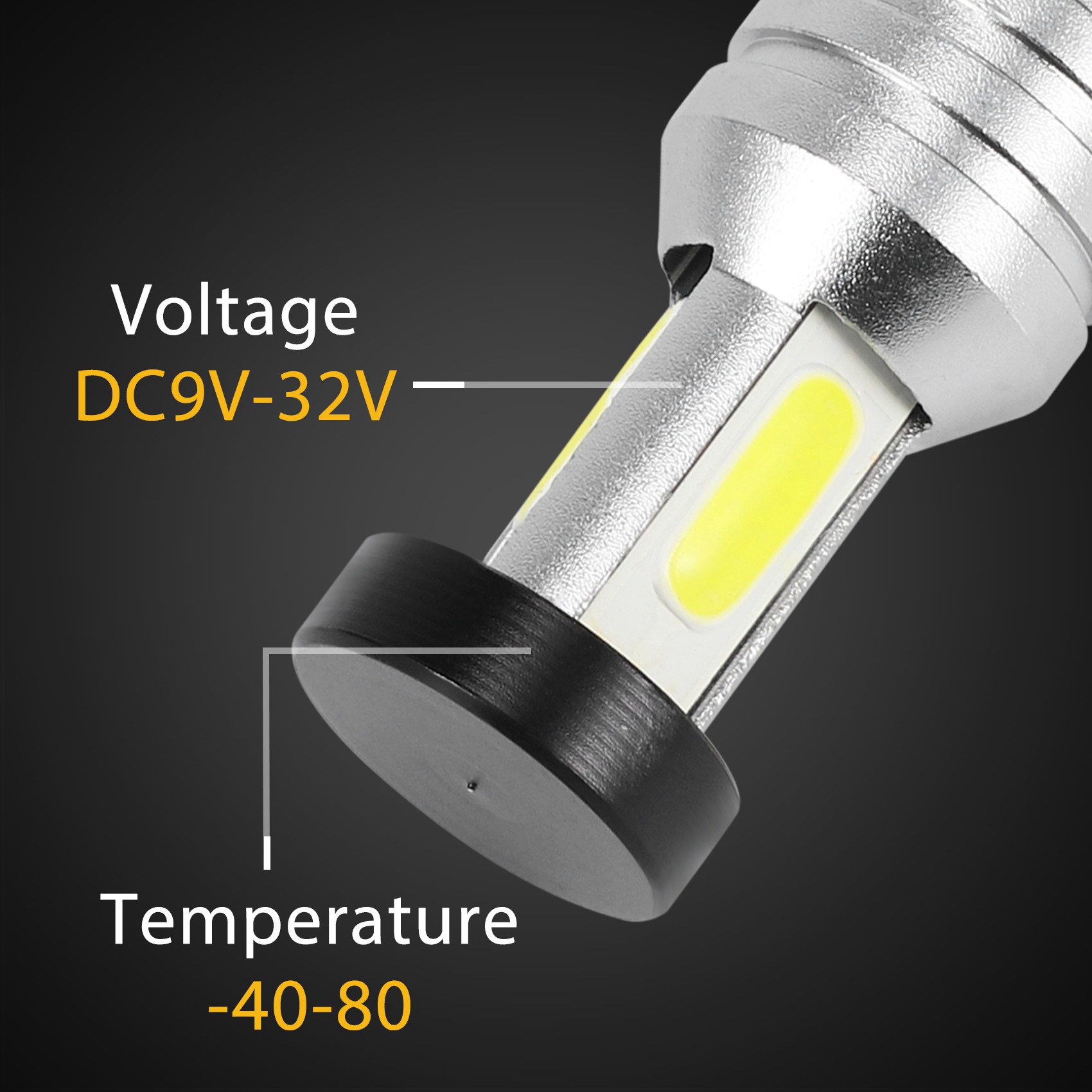 2x h7 ledet-frontlyktpæresett, fjernlys, nærlys , 100w superlyse 30000lm 6000k hvite
