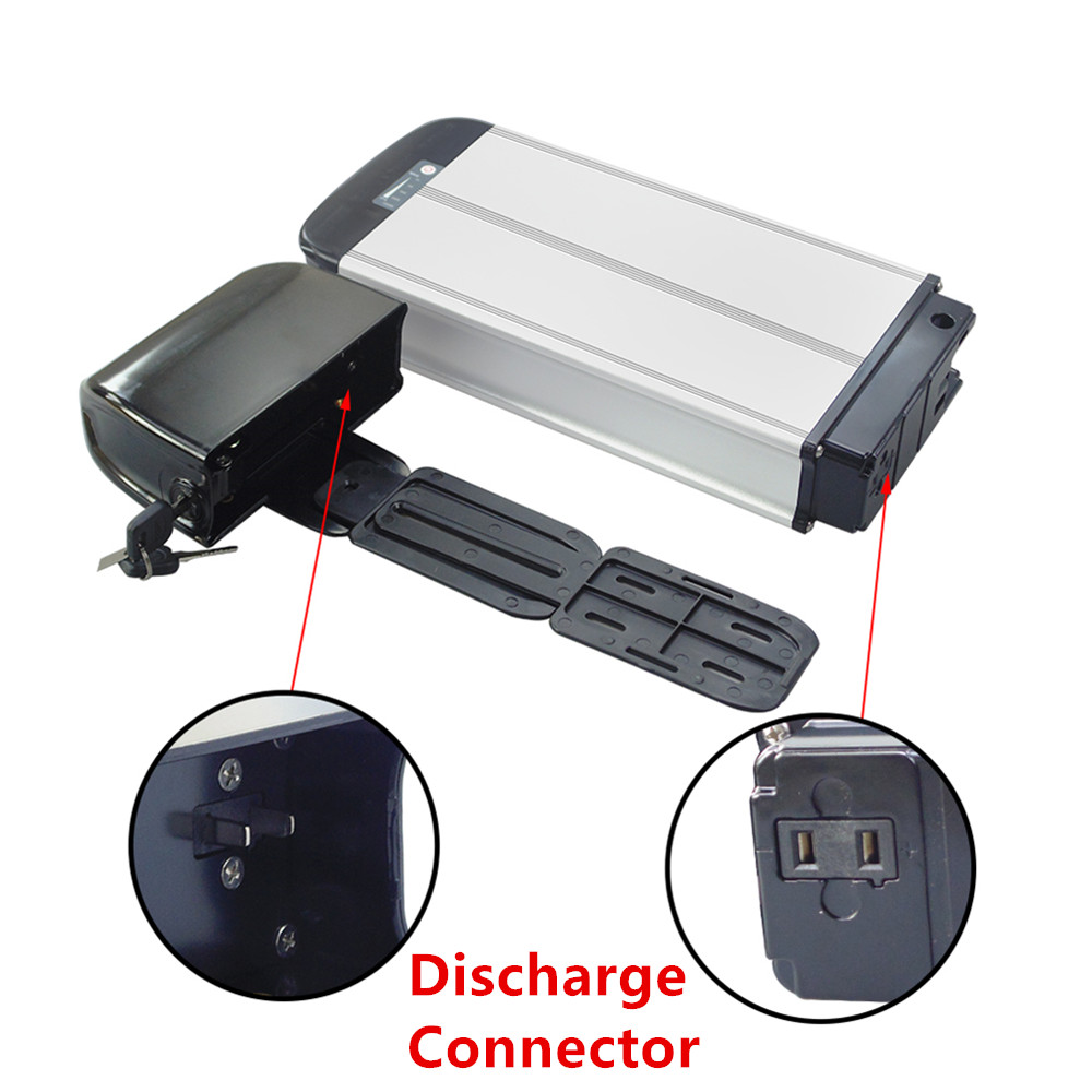 Porte-batterie pour vélo électrique, 36V/48V, couleur argent ou noir