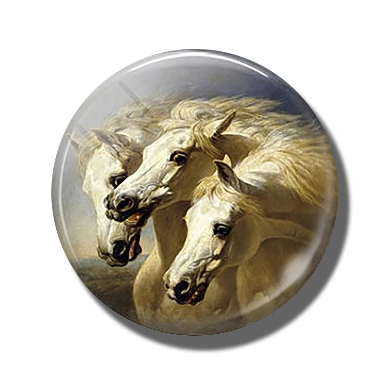Pferd 30 MM Kühlschrank Magnet Glas Kuppel Cabochon Magnetischen Kühlschrank Aufkleber Hinweis Halfter Nette Tiere Wohnkultur: MULTI