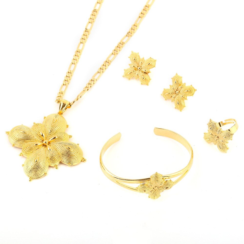 Ethiopische Sets Sieraden Etnische Bridal Wedding Vrouwen Sieraden Set