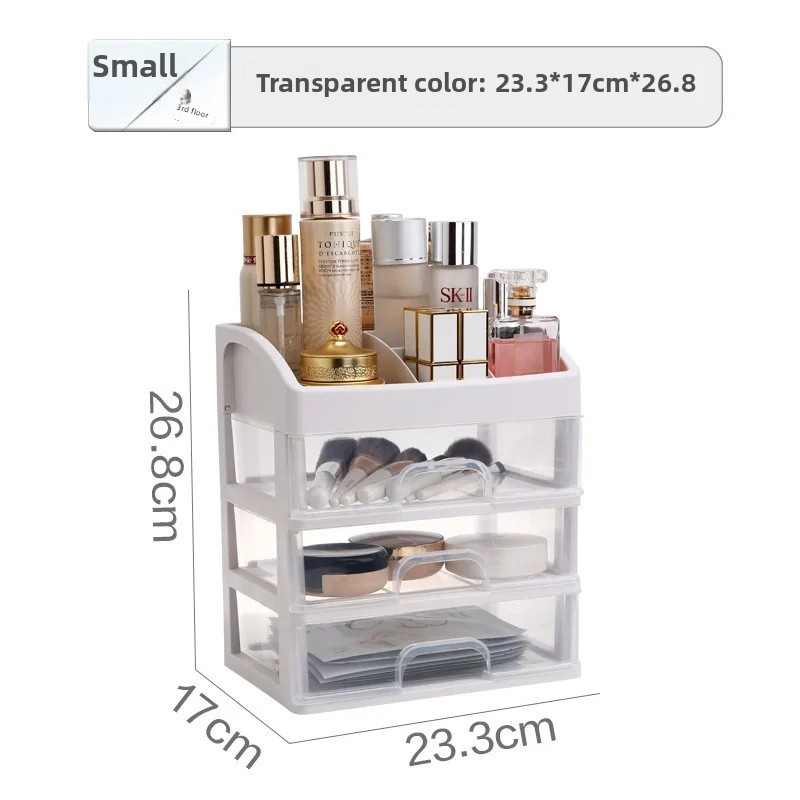 Staubdicht Kosmetik Lagerung Gestell Schreibtisch Organizer Lippenstift Hautpflege Maske Pinsel machen-hoch Schreibtisch Beliebte Kosmetische Lagerung Kasten: Blau