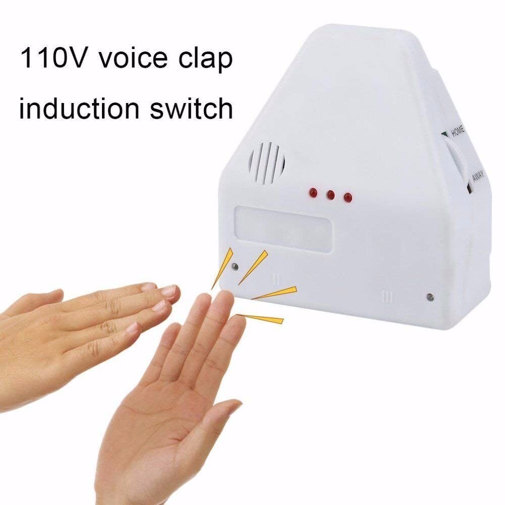 Ljudkontroll röstklapp induktionsbrytare ljud aktiverad på/av -knapp för hand klappa smart switch us plug 110v