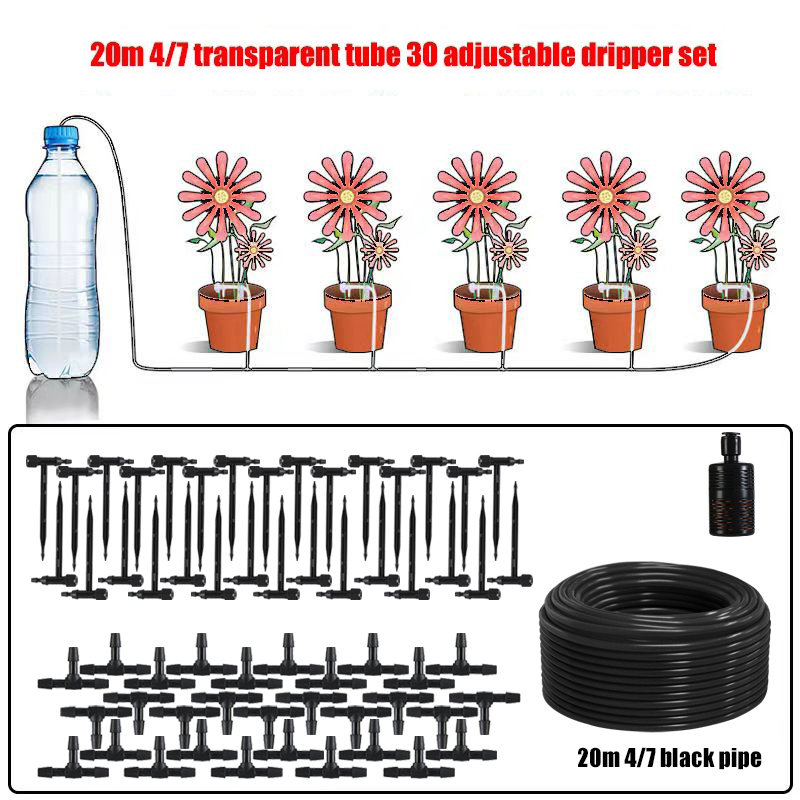 Garten Schwarz Einstellbare ventil Tropf Bewässerung Kit Topfpflanze Bewässerung Gerät 4/7mm Schlauch Bewässerung Sparen MicroDripper Gewächshaus: green