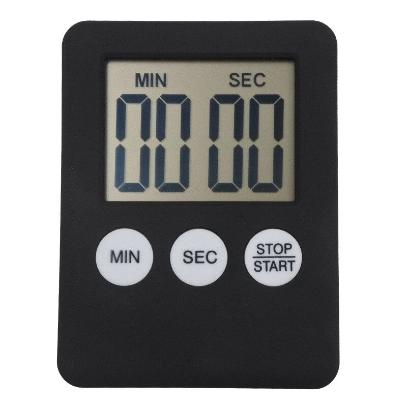 Grand minuteur de cuisine numérique LCD noir carré, 1 pièce, réveil magnétique, pour Table