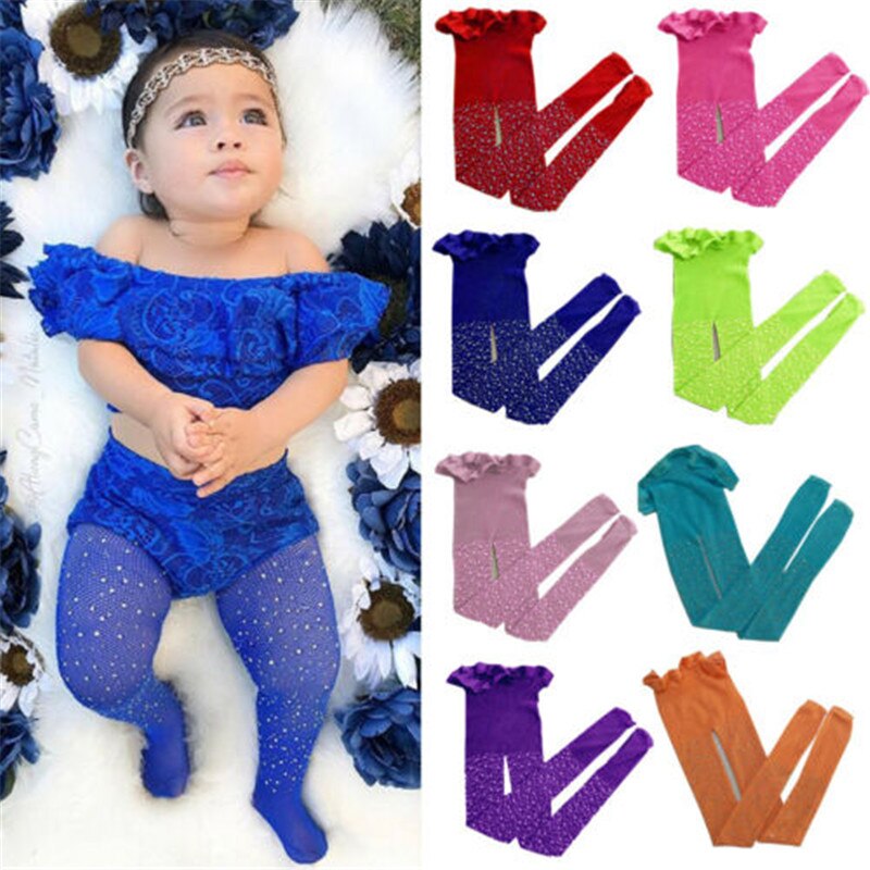Collants en résille pour enfants, haut en maille à paillettes, motif diamant, bas d'été pour enfants
