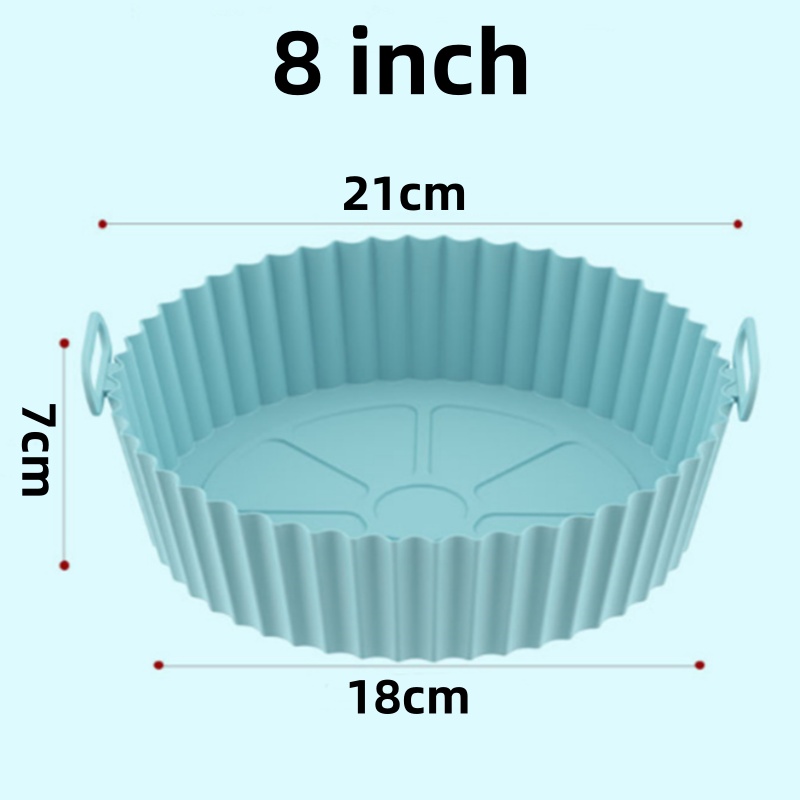 Plateau de cuisson de four réutilisable, friteuse à Air, moule rond en Silicone, Pizza poulet frit, panier en Silicone, poêle antiadhésive, accessoires de cuisson: jaune clair