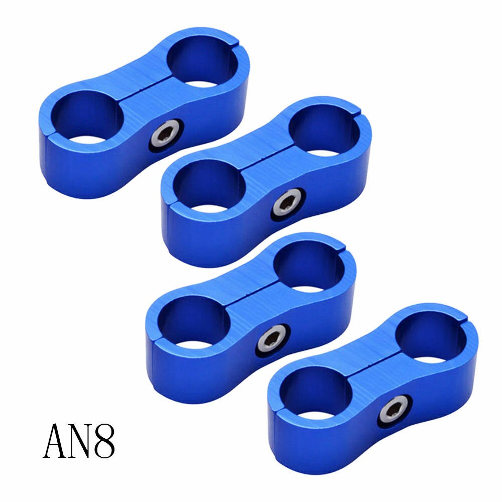 4Pcs/Set 6AN 8AN 10AN 12AN Hose Separators Braided Hose Separator Clamp Fitting Adapter For Oil Fuel Hose Line: Yellow